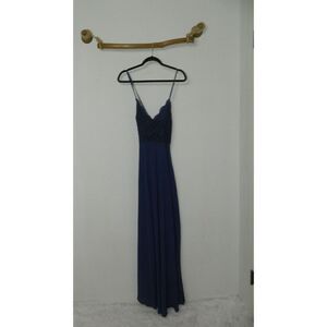 Lulu’s Dress Madalyn Navy‎ Blue Maxi Dress Size X-Small